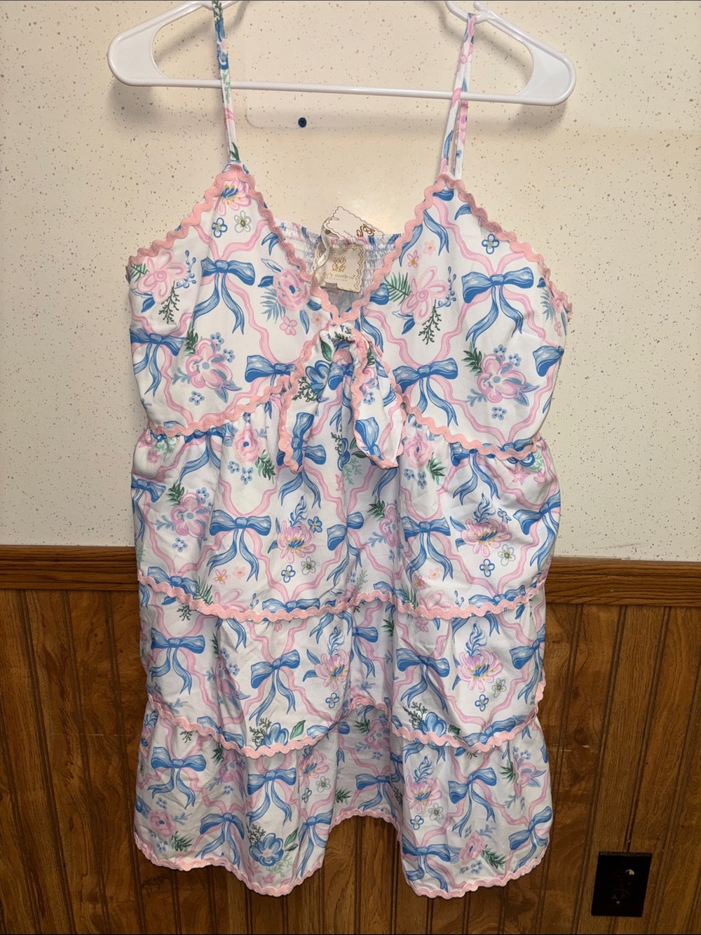 NWT - Simply Southern - Bow Print Tiered Sundress (x-large)